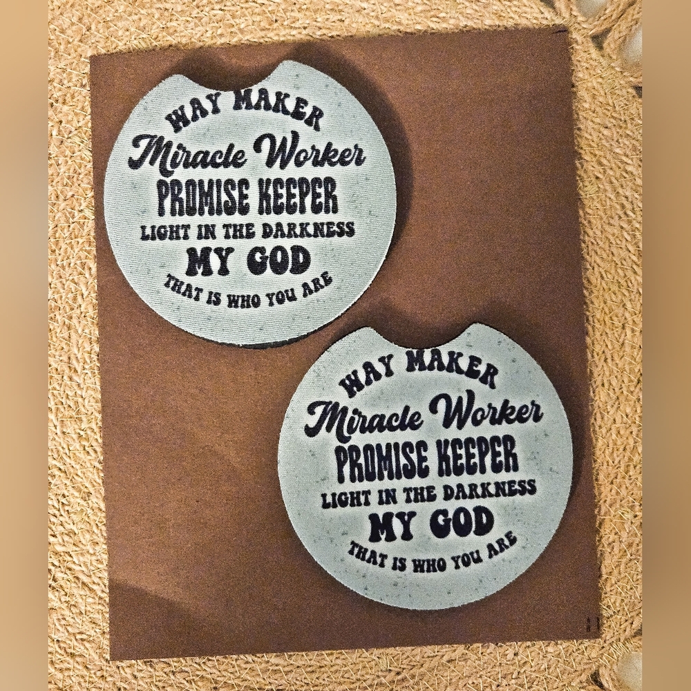 Inspirational Handmade Car Coasters Set